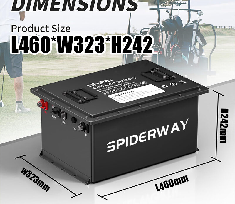 48V (51.2V) 105Ah LiFePO4 Battery Kit with 25A Charger | Fast Charging Safe and Durable for Golf Carts