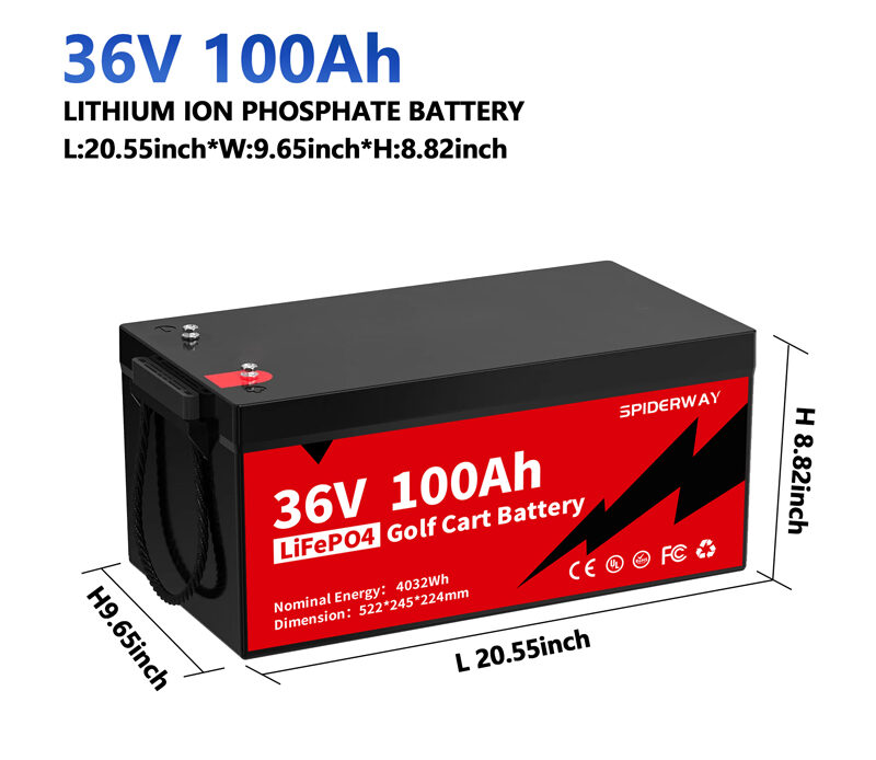 36V 100AH ​​golf cart lithium battery built in 200A upgraded BMS using Eve battery cells for power energy/solar energy storage