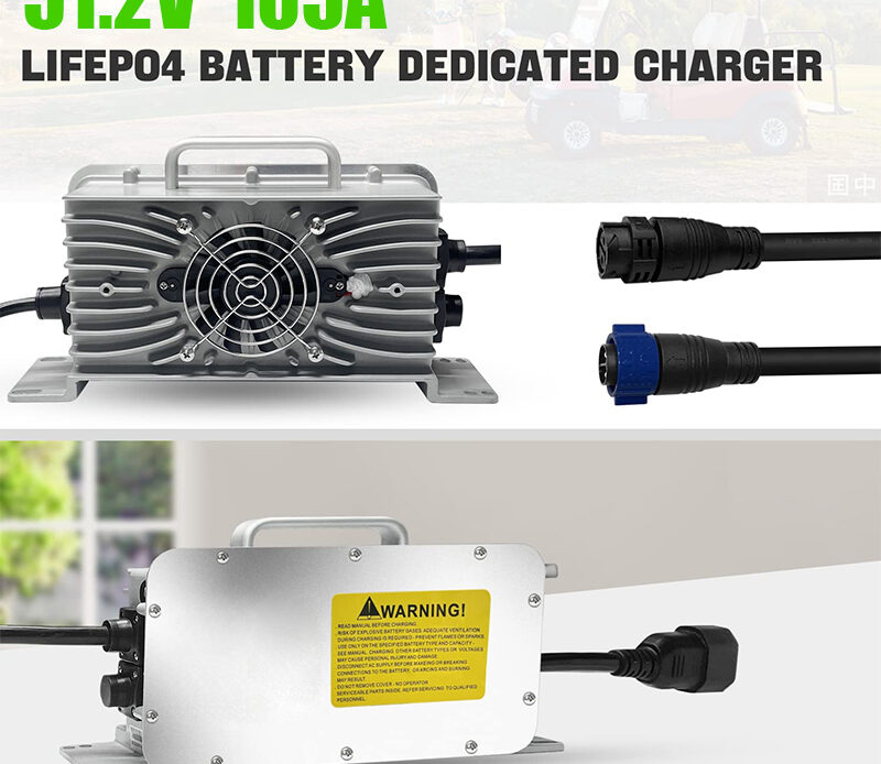 48V (51.2V) 105Ah LiFePO4 Battery Kit with 25A Charger | Fast Charging Safe and Durable for Golf Carts