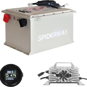 36V(38.4V) 105Ah Lithium Golf Cart Battery, Built-in Smart 200A BMS, with Battery Charger, 6000+ Cycle Rechargeable LiFePO4 Battery Max 7.68kW Power Output for Golf Cart