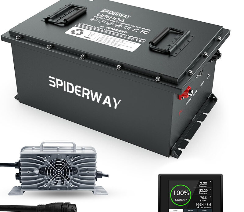 48V 105Ah LiFePO4 Golf Cart Battery Compatible with Club Car/EZ-GO/Yamaha 6000+ Cycles